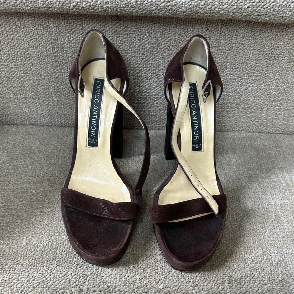 Enrico antinori  Rich Brown Strappy Heels